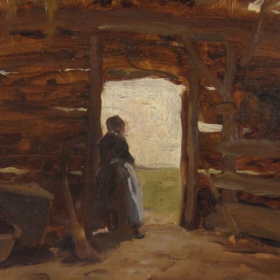 Max Liebermann - Bauersfrau in einem Schuppen